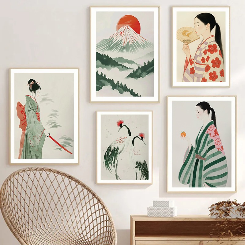 جبل فوجي وكرين اليابانية جدار  - مراجعة Japanese Lifestyle And Traditions وسعره